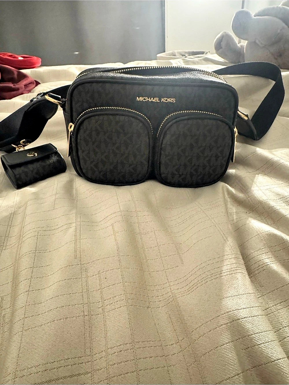 Michael Kors Black and Grey Crossbody Bag